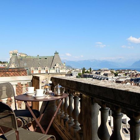 Lausanne Palace מראה חיצוני תמונה View from the balcony of a suite at the Hotel de l'Europe